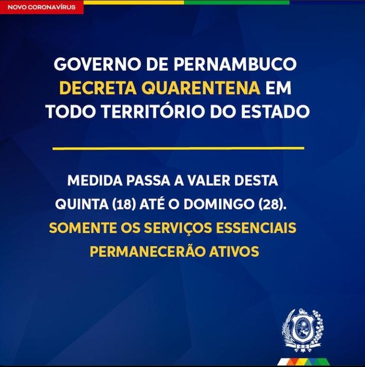 Governo De Pernambuco Decreta Quarentena Mais Rigida A Partir De Quinta 18 03 Prefeitura Municipal De Triunfo